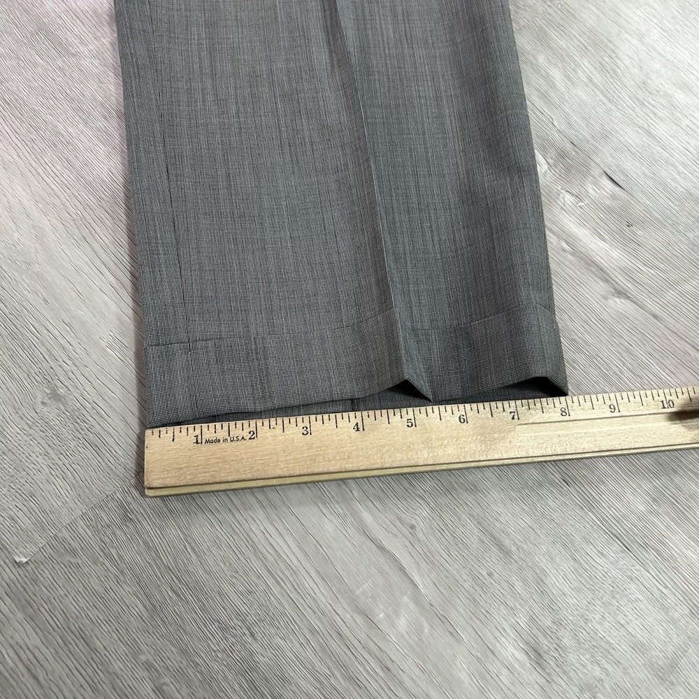 Alfani Suit Mens 44L Jacket 38x33 Pants Gray Wool Cashmere Check 2 Piece - Picture 15 of 16